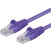 PremiumCord Cavo Patch Cat 6 UTP, 1Gbit/s, Cavo Ethernet, LAN, RJ45 Connettori, Flessibile e Robusto, AWG 26/7, Conduttori 100% CU, Viola, 1 m