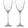 DIAMANTE Swarovski - Bicchieri da vino per 60° compleanno o anniversario, con cristalli Swarovski inciso a mano 60