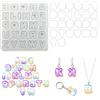 FineInno Stampi Resina Shaker Stampo in Silicone Lettere dell'Alfabeto Quicksand Resin Mold Stampi de Coulée Sabbie Mobili con 26 Foglio PVC per Gioielli Pendente