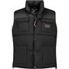 Geographical Norway Vareda Men - Gilet Veste Uomo Imbottita Calda Autunno-Invernale - Cappotto Caldo - Giacca Antivento A Manica Corta e Tasche - Abito Ideale (Nero XXL)