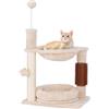 SOARS Tiragraffi piccolo albero per gatti con amaca, spazzola per gatti, 2 palline da gioco, albero tiragraffi per gatti, 40 x 30 x 72 cm