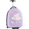 SOARS Valigetta per bambini da 16, con ruote e manico telescopico, trolley per bambini, bagaglio da viaggio, valigia rigida, trolley per bambini e ragazze, Lilla, m, Valigetta per bambini