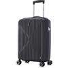 CELIMS - Bagaglio a Mano in Polipropilene 55 cm | Valigia da Cabina | Trolley da Cabina 55 cm | Lucchetto TSA | 8 ruote a 360° | Nero