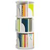 HUOLE Libreria girevole, libreria a 3 livelli, per soggiorno, ufficio, cameretta dei bambini, in legno di ingegneria, 40 x 40 x 97 cm (3 strati), colore: bianco