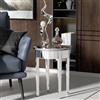 Artloge Tavolino a Specchio Vetro: Argento Tavolino basso Tavolino da Caffè Rotondo Soggiorno Lusso Tavolino da Divano Salone Comodino, Diametro 45cm, Altezza 60cm
