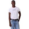 Calvin Klein Uomo T-Shirt Maniche Corte Glitched Logo Classic Tee in Cotone, Bianco (Brilliant White), XS