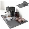 IYYI Tappetino da bar in silicone- Tappetino antiscivolo 2 in 1 per asciugare e protezione da banco resistente al calore per caffettiere, cestini per piatti, frullatori (Grigio)