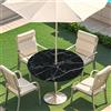Highdi Tovaglia Antimacchia Rotonda con Foro per Ombrello, Impermeabile 3D Tovaglie da Tavola con Bordo Elastico, per picnic, patio, giardino, ideale per 90cm-110cm