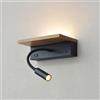 ouglres Lampada da Parete per Camera Letto Legno,Lampada da Comodino Funzione di Ricarica Tipo C,Lampada da Lettura LED 3W da Parete,Lampada Moderna 13W con Interruttore per Corridoio,Hotel,Braccio Flessibile
