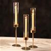 NUPTIO Verre Bougeoir Cylindrique À Bougies - Lot de 3 Clair Centres de Table de Mariage Décoration de Table de Salle À Manger pour Cheminée