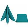 DecoHomeTextil Heimtextilmanufaktur Set di 4 tovaglioli effetto lino, rettangolari, 50 x 50 cm, color petrolio, turchese, lavabili, impermeabili, antimacchia, facili da pulire, con orlo