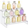 Lifewit Espositore Profumi, Plastica Alzate per Espositori a Scaletta, Trasparente Espositore per Personaggi, Cupcake, Cosmetic, Spezie, 3 Livelli, 1 Confezione, 30 cm