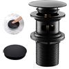 JINYOMFLY Piletta Click Clack Universale, Piletta Bidet Nero, Piletta Lavabo Bagno, Pilette Click Click, Piletta per Bidet Scarico, Piletta Universale (Nero)