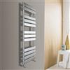 Warmehaus Scaldasalviette a pannello piatto da bagno, scaletta per radiatore, riscaldamento centralizzato, cromato, 1200 x 450 mm