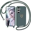 CaseLover Cover per Samsung Galaxy A53 5G con Cordino, Motivo Cuore, Verde | Custodia con Laccio Collana Regolabile, Morbida TPU Silicone Case, AntiGraffio Antiurto Protettiva Cover