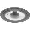 Generic Coperchi universali di ricambio in vetro siliconico per pentole, padelle, pentole, coperchi di ricambio, nero/grigio (grigio, 22 cm)