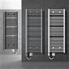 ECD Germany Radiatore Scaldasalviette Elettrico 600W Termoarredo da Bagno Moderno in Acciaio Cromato - 500x800 mm - Dritto con Attacco Laterale - Scaldasalviette Asciugabiancheria 500x800 mm +600W