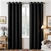 Joydeco Set di 2 tende oscuranti lunghe 274 cm, a isolamento termico, 2 tende oscuranti con occhielli, per camera da letto e soggiorno (larghezza 132 x lunghezza 274 cm, nero)