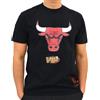 Mitchell & Ness NBA Logo Washed - Maglietta Chicago Bulls, colore: Nero, Nero , L