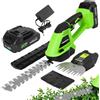 FOONNUN Tagliasiepi a Tosaerba Batteria, 2 in 1 Tagliasiepi Elettrico, Cesoie Elettriche, Larghezza di Taglio/Lunghezza di Taglio 13mm/200mm, con 2 Lame Intercambiabili e 2A Batterie Ricaricabili