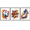 Dazzlewall 3pcs Graffiti calcio parete arte immagini, calcio sneaker poster per camera da letto adolescenti sala giochi ragazzo dormitorio home decor 30x40 cm senza cornice