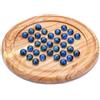 Ajuny Solitaire Classico Gioco da Tavolo Rotondo in Legno con Biglie 9x9 Pollici