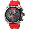 Diesel Orologio Overflow da uomo, movimento cronografo al quarzo, cassa in acciaio inossidabile Gunmetal da 55 mm con cinturino in silicone, DZ4481