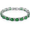 Deyanse Hanie Braccialetto da tennis da donna, placcato in oro bianco, con cristalli AAAAAAA, 3 colori rosso/blu/verde, regalo per mamma, moglie, Zirconia cubica, zirconia cubica