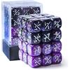 BESCON DICE Set di 36 contatori per dadi positivi e negativi da 12 mm in marmo viola e nero Gemelli, dadi a gettone piccolo compatibili MTG, CCG, giochi di carte