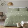 Appletree - Copripiumino Bianco Pois - Letto Matrimoniale (200x200cm) - Morbido 100% Cotone - 1 Federa - Copripiumino Verde Salvia a Pois Bianchi - Biancheria da letto Verde - Copripiumino a pois