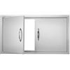 VEVOR Porta di Accesso al Barbecue, Doppia Porta Esterna della Cucina 863x482x46 mm, Porta ad Incasso in Acciaio Inox, con Maniglie, per Isola Barbecue, Armadio da Esterno, Giardino, Argento
