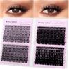 WENDY LASHES Ciglia Finte Ciuffetti,30D+40D+60D+80D Soffici Ciglia Finte Individuali D-Curl 10-18 Mm Fluffy Individuali Eyelashes Fai Da Te per Principianti