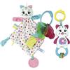 Clementoni Baby Clementoni for You - Baby Gift Set Kitty, Idea Regalo Neonato, Accessori Prima Infanzia, Sonaglio con Anelli Mobili, Chiavi Massaggiagengive, Lenzuolo Doudou, Kit Nascita, Made in Italy, 17805