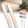 TANSOOL+ Luce LED Sottopensile Cucina, 3 Modalità di Colore Armadio LED con Sensore di Movimento, 30cm Luce Sottopensile Dimmerabile Lampada per Cucina, Guardaroba, Scale - 2 Pezzi