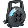 Electraline 28907 Avvolgitore prolunga domestica sezione cavo 3G1mm², 5Mt, 4 prese 16A, nero