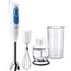 Braun MultiQuick3 MQ3025 Spaghetti, 5 ANNI DI ASSISTENZA, Minipimer Frullatore ad Immersione, Dotato di minitritatutto da 350ml, frusta a filo in acciaio inox e bicchiere graduato da 600ml, 700 watt