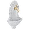 Relaxdays Fontana a Parete, con Rubinetto, Stile Antico, Lavandino, in Lega di Alluminio HxLxP 40 x 24,5 x 13 cm, Bianca