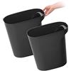 IRIS USA - Pattumiera in plastica da 24 litri, per casa, ufficio, camera da letto, bagno, realizzati con materiali riciclati, colore nero, confezione da 2