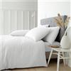 Catherine Lansfield Set copripiumino singolo con federa in cotone spazzolato, bianco