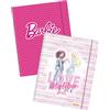 ONLINE Cartellina portadocumenti A4 Barbie-Design I in cartone con motivo barbie, 2 cartelline con elastico e alette interne, raccoglitore per la scuola per bambini e ragazzi, ideale come cartella