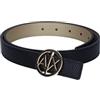 ARMANI EXCHANGE Bicolore, Fibbia Con Logo, Cintura, Donna, Nero/Oro, M