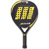 MAS Padel - KONTROL 50, Racchetta da Padel, Giallo/Ardesia, Rivestimento 50% in Fibra di Carbonio, Custodia Inclusa