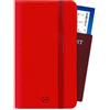 Celly, Porta Passaporto Da Viaggio, Accessorio da Viaggio Utili con Chiusura Magnetica e Tasche Per Documenti, Carte, Contanti e Smartphone, in Similpelle Rosso