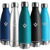 Jiobbo Vikaster Bottiglia termica, 500ml Borraccia, Borraccia acciaio inox Mantiene Caldo per 12 Ore/Freddo 24 Ore, Borracce Senza Perdite, Adatto Bambini, Adulto, Scuola, Outdoor