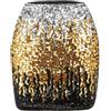 Kefiyis Gonna glitterata da donna con paillettes, gonna elastica in vita con fodera per Carnevale, Argento/Oro/Nero, S
