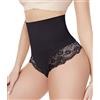 KUMAYES Guaina Contenitiva Donna Mutande Contenitive Slip Dimagrante Pancia Piatta Intimo Modellante Contenitivo Vita Alta Snellente Senza Cuciture (Nero, L)