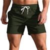 HOTIAN Pantaloncini corti da uomo, pantaloncini da uomo, pantaloncini chino, 4 pollici, cuciture interne, piatti elasticizzati, corti, verde, L
