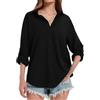 Kefiyis Camicette e camicie da donna a maniche lunghe camicette da donna UK eleganti camicie con risvolto Business Casual Loose Fit Chiffon Camicette da donna Camicette con bottoni solidi Camicetta