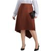 Hanna Nikole Donna Gonna Lunga Raso Vita Solido Alta Elegante Seta Elastico Midi Gonna da Lavoro Casual