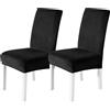 CYCMACO Velluto Coprisedie Con Schienale 2 Pezzi, Coprisedia Cucina Elasticizzato, Universale Copri Sedie Soggiorno, Fodera Sedia Con Schienale Alto, Chair Cover, Nero